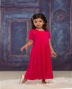 Girls 2T-10Y Summer Bamboo Twirl Dress Short Sleeve Fuchsia